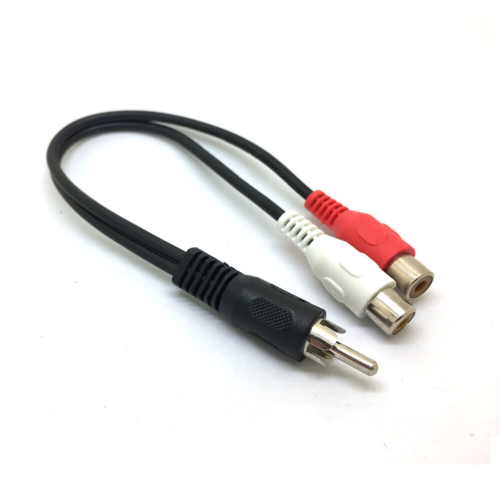 10pcs 1 RCA Male Mono to 2 RCA Female Stereo Audio Splitter A/V Y Cable Lead