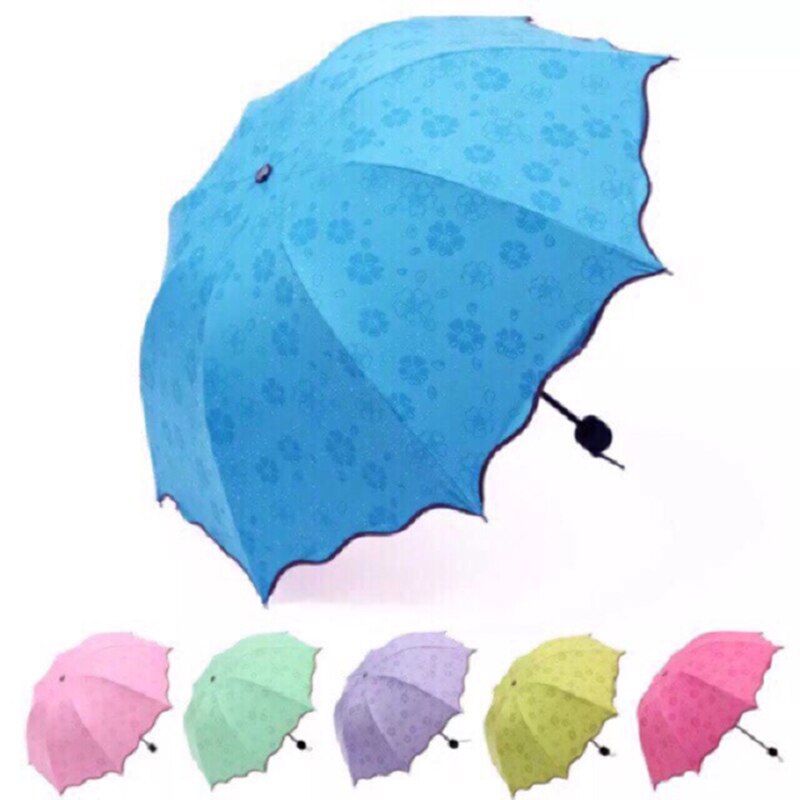 Simple Kids Women Umbrella Windproof Sunscreen Magic Flower Dome Ultraviolet-proof Parasol Sun Rain Folding Umbrellas for Dro