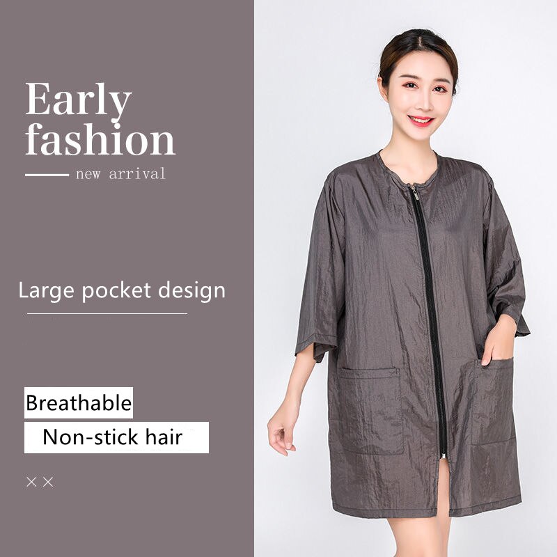Thin Pet Groomer Work Clothes Not Stick Hair Barber Hairdresser Haircut Overalls Breathable Slightly Waterproof Uniform Y0708