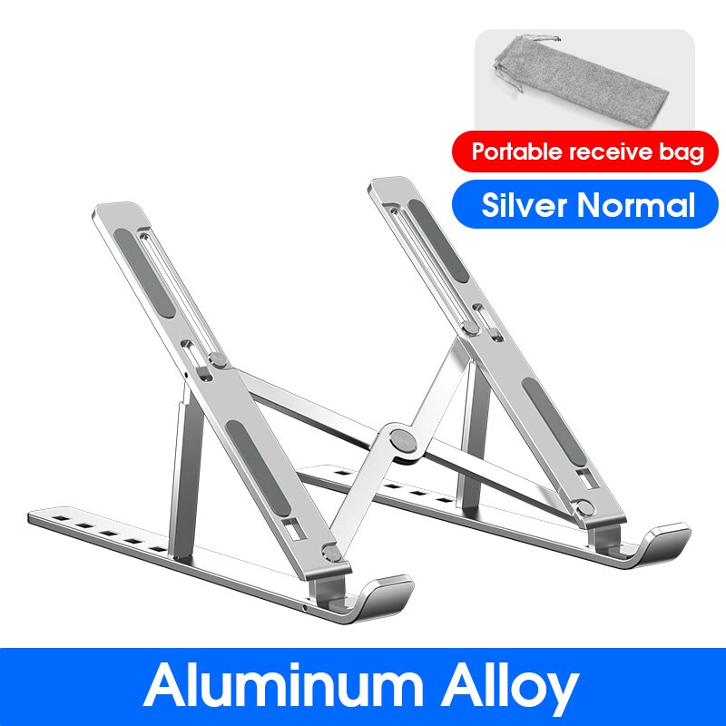 MC N3 Portable Laptop Stand Aluminium Foldable Stand Compatible with 10 to 15.6 Inches Laptops For Macbook Lenovo DELL: Sliver