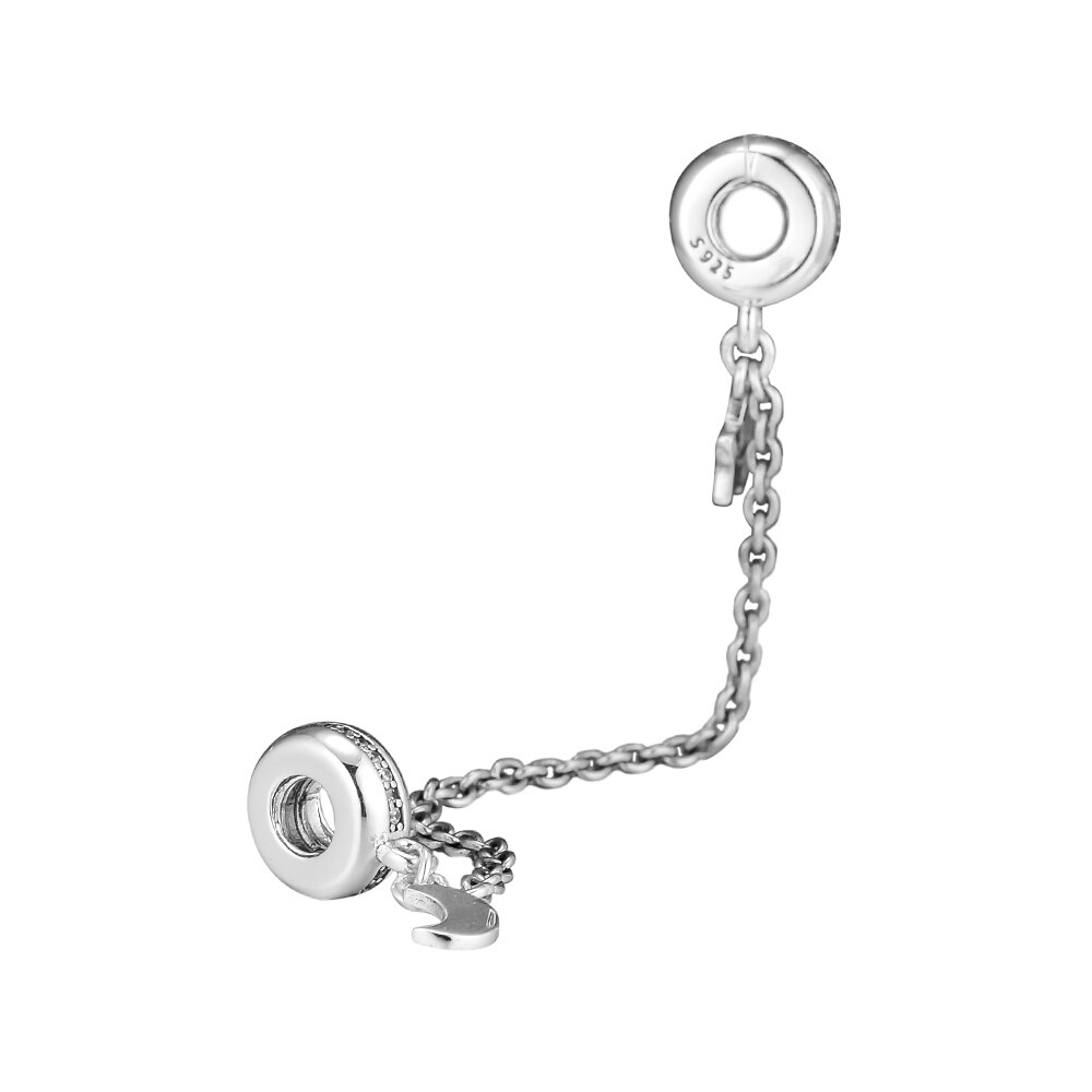 Personal Galaxy Saftey Chain Clear CZ Beads For Jewelry Making 925 sterling silver DIY Woman Jewelry Making