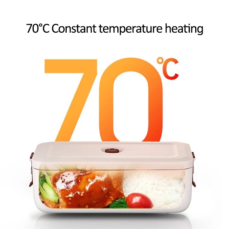 220V Electric Lunch Box Portable Water-free Lunch Heating Box Constant Temperature Heating Food Warmer Ceramic Liner For Office