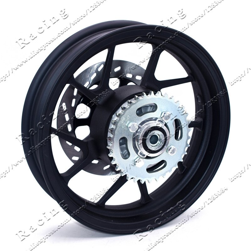 Piñón trasero de 2,75-12 pulgadas con dientes #428-34 y placa de disco de 200mm de diámetro, llanta de rueda de vacío para motocicleta Dirt Pit Bike