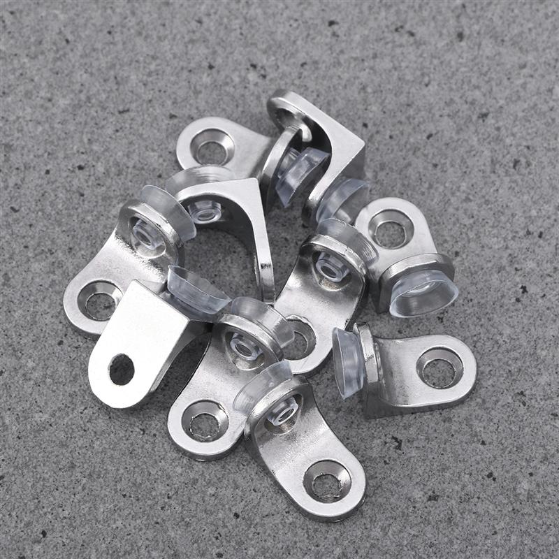 10/20 Pcs Glas Hout Plank Ondersteunt Met Zuignappen Ronde Plank Pinnen Met 10/20 Stuks Schroeven (Zilver)