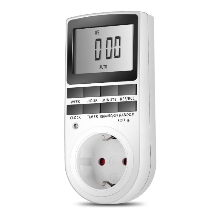 240v 10a timers kontakt stik elektronisk digital eu plug-in programmerbar 7 dage 12/24 timers timer kontakt stik