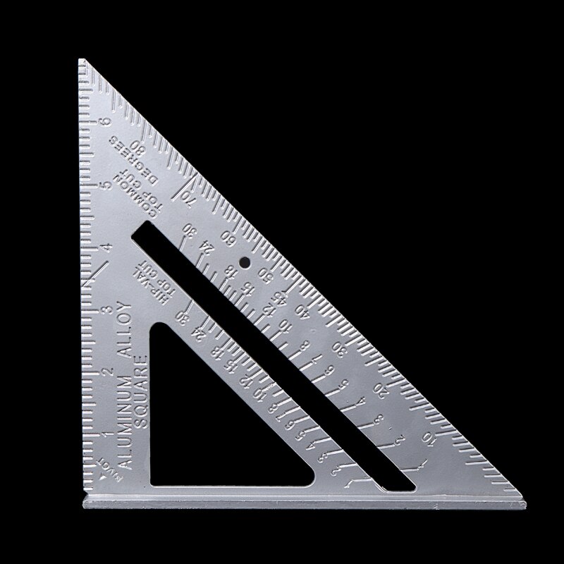 7" Aluminum Rafter Triangle Ruler Angle Protractor Miter Speed Square Measuring Tool For Building Framing Carpenter Tool