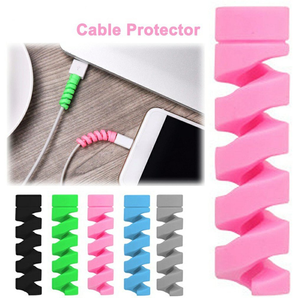 2-10Pcs Cable Protector Winder Wire Cord Organizer Cover for iphone USB Charger Cable Cord Spiral USB Cable Protection