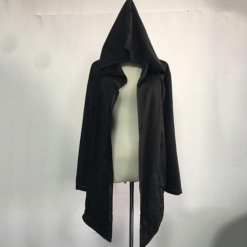 LOVZON hombres sudaderas con capucha con vestido negro Hip Hop manto sudaderas con capucha chaqueta de largo manto de mangas Hombre Abrigos y prendas de vestir
