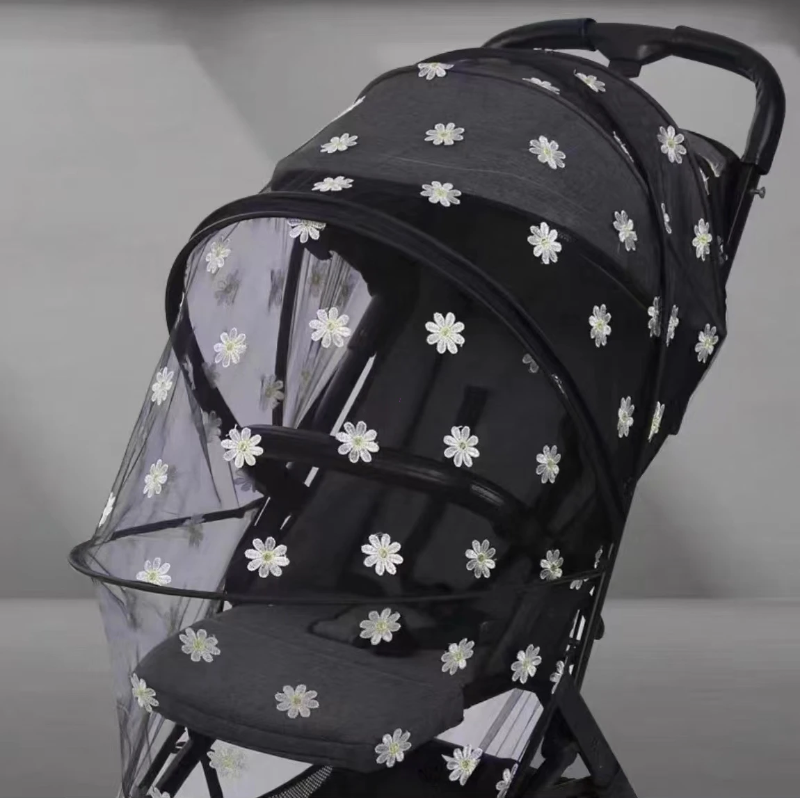 Zomer Klamboe Kinderwagen Kinderwagen Mosquito Insect Netto Veilig Zuigelingen Bescherming Mesh Kinderwagen Accessoires: Black