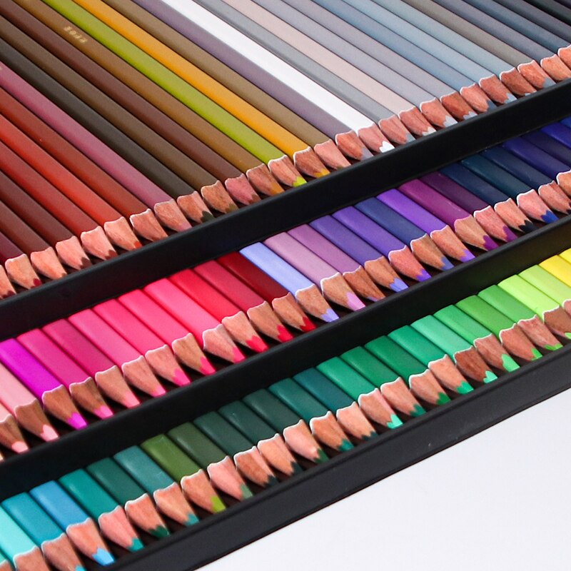 Brutfuner 72/120/180 Color Oil Color Pencils Set Tin Box Wood Sketching Colored Pencil For School Art Supplies