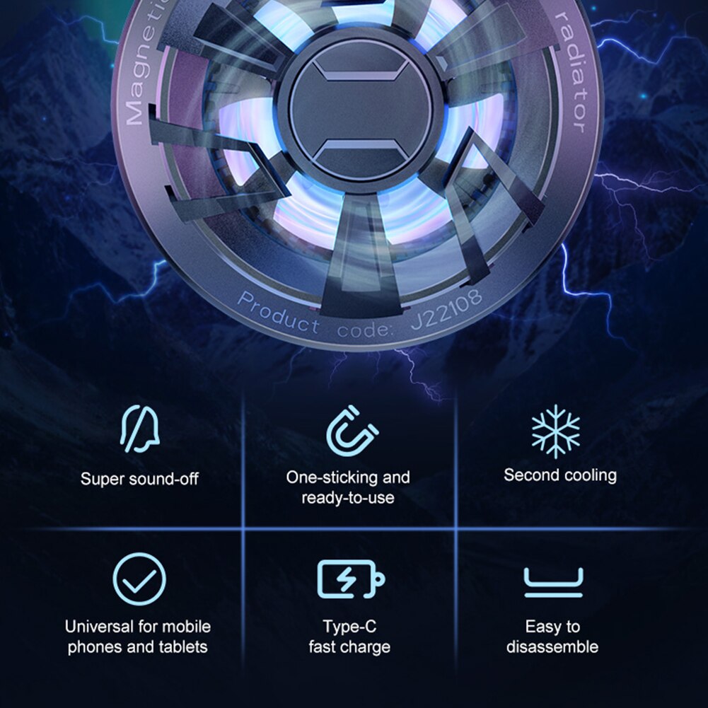Draagbare Mobiele Telefoon Koelventilator Magnetische Halfgeleider Radiator Spel Mute Koellichaam Universele Voor Ios Android Telefoons Tabletten