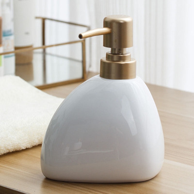 300-400ml 1 stk. keramisk emulsionsdispenserflaske guldbeholder bærbar sæbedispensere hotelklub håndbrusergel shampooflaske