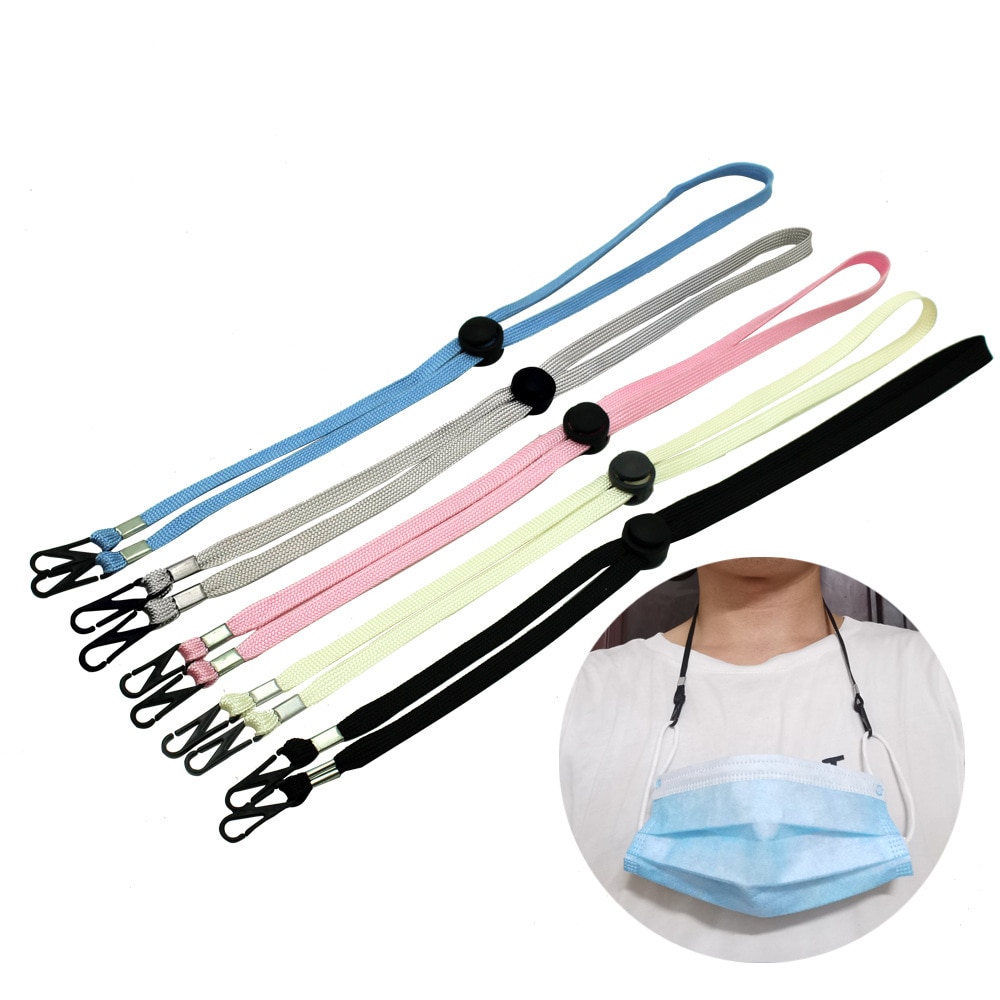 1Pc Face Mask Hanging Rope Mask Lanyard Adjustable Mask Strap Holder Anti-lost Anti Mask Rope With Hook Sewing Accessories