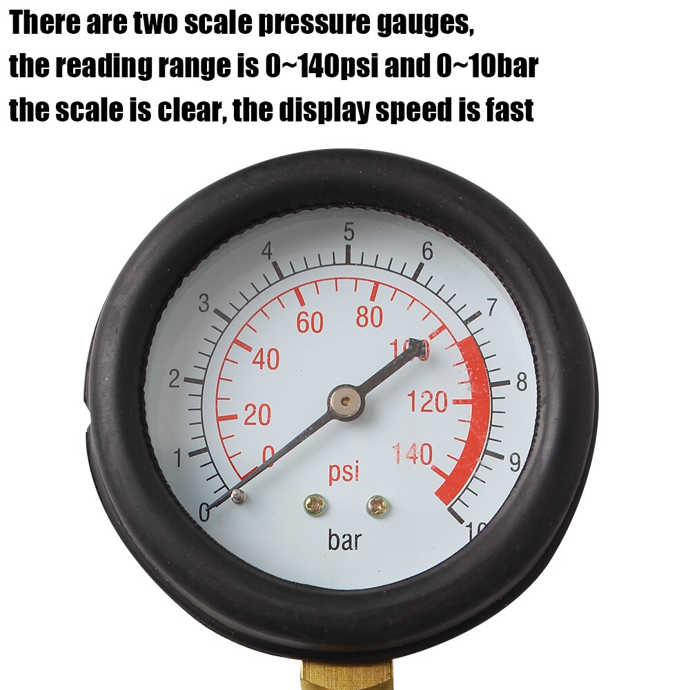 0~140psi 0~10bar Car Test Set Quick Coupling Engine Oil Pressure Test Kit Low Oil Warning Devices Auto Diagnostics Tools