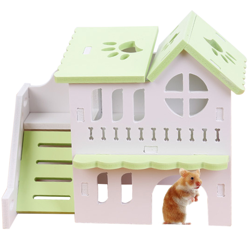 Hamster Huis Speelgoed Huisdier Klein Dier Hideout Hamster Houten Huis 2 Lagen Met Ladder Houten Hut Hamster Spelen Speelgoed
