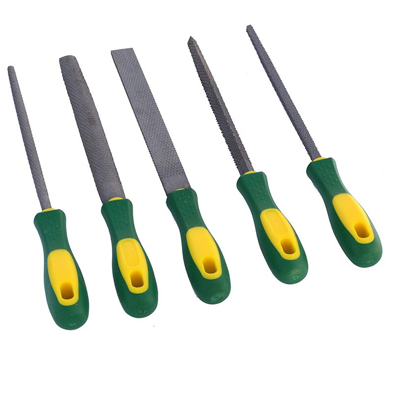 High Carbon Steel Wood Rasp 8 Inch Hand File, Plastic Non-Slip Handle 5 Pieces Rasp Set. (Wood Rasp)