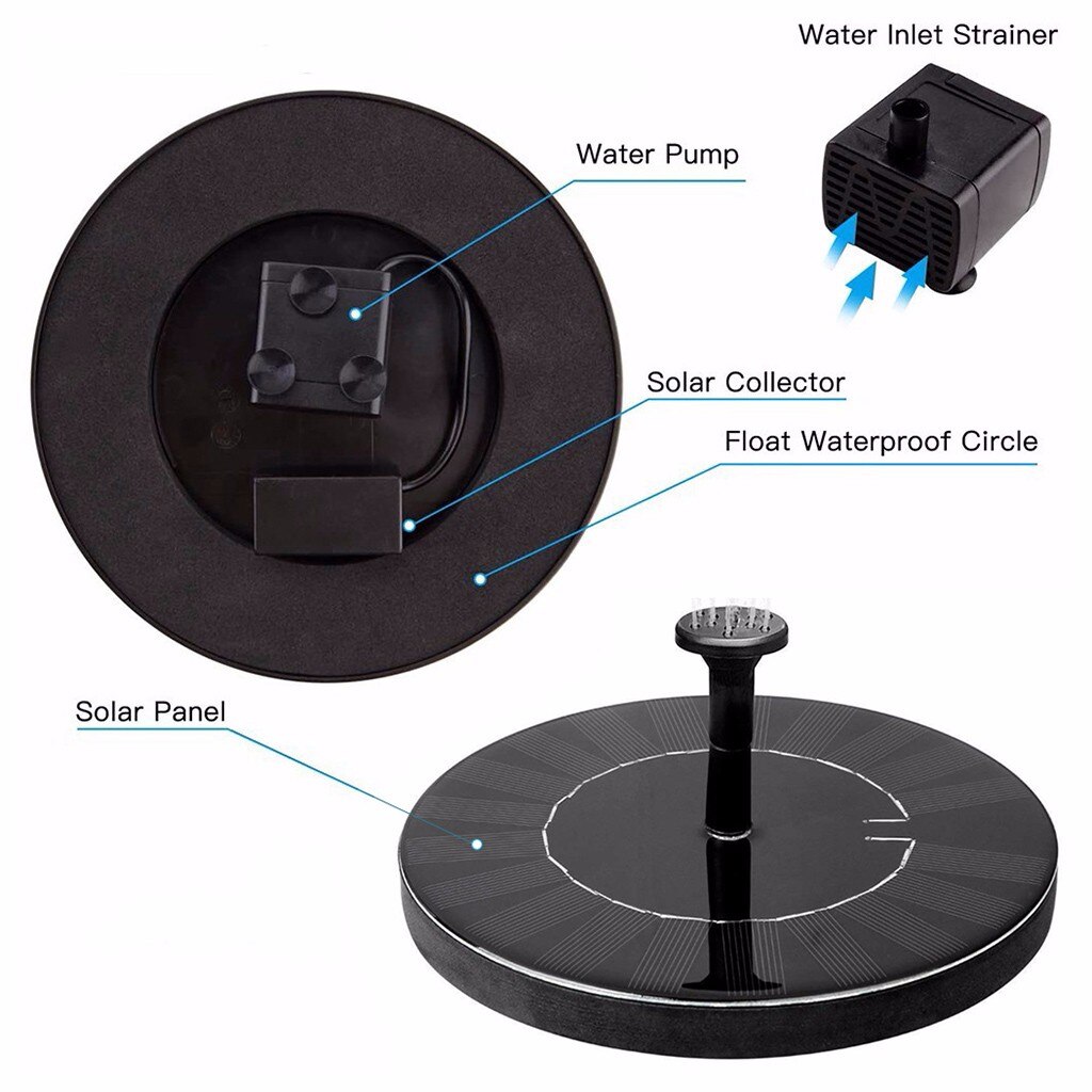 Floating Solar Fountain Garden Water Fountain Pool Pond Decoration Solar Panel Powered Fountain Water Pump Garden Decoration #36