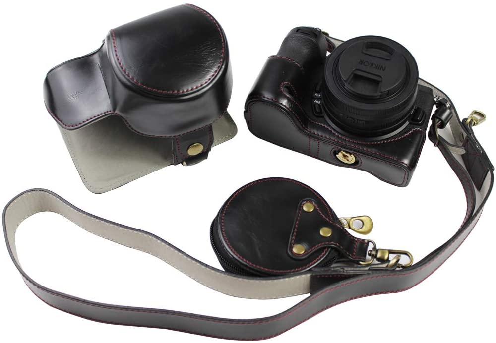 Housse de étui rigide rétro en cuir pour appareil photo Nikon Z50 avec objectif Nikkor Z DX 16-50mm uniquement