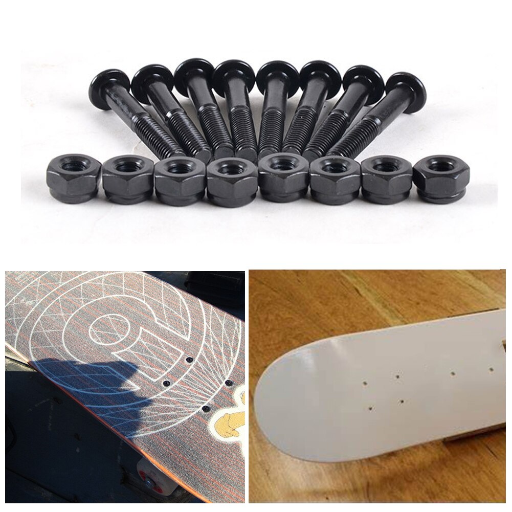 33mm Repair Scooter Hex Hardware Truck Skateboard Bolts Screws Set Rebuilding Longboard Roller Skate Carbon Steel With Nuts