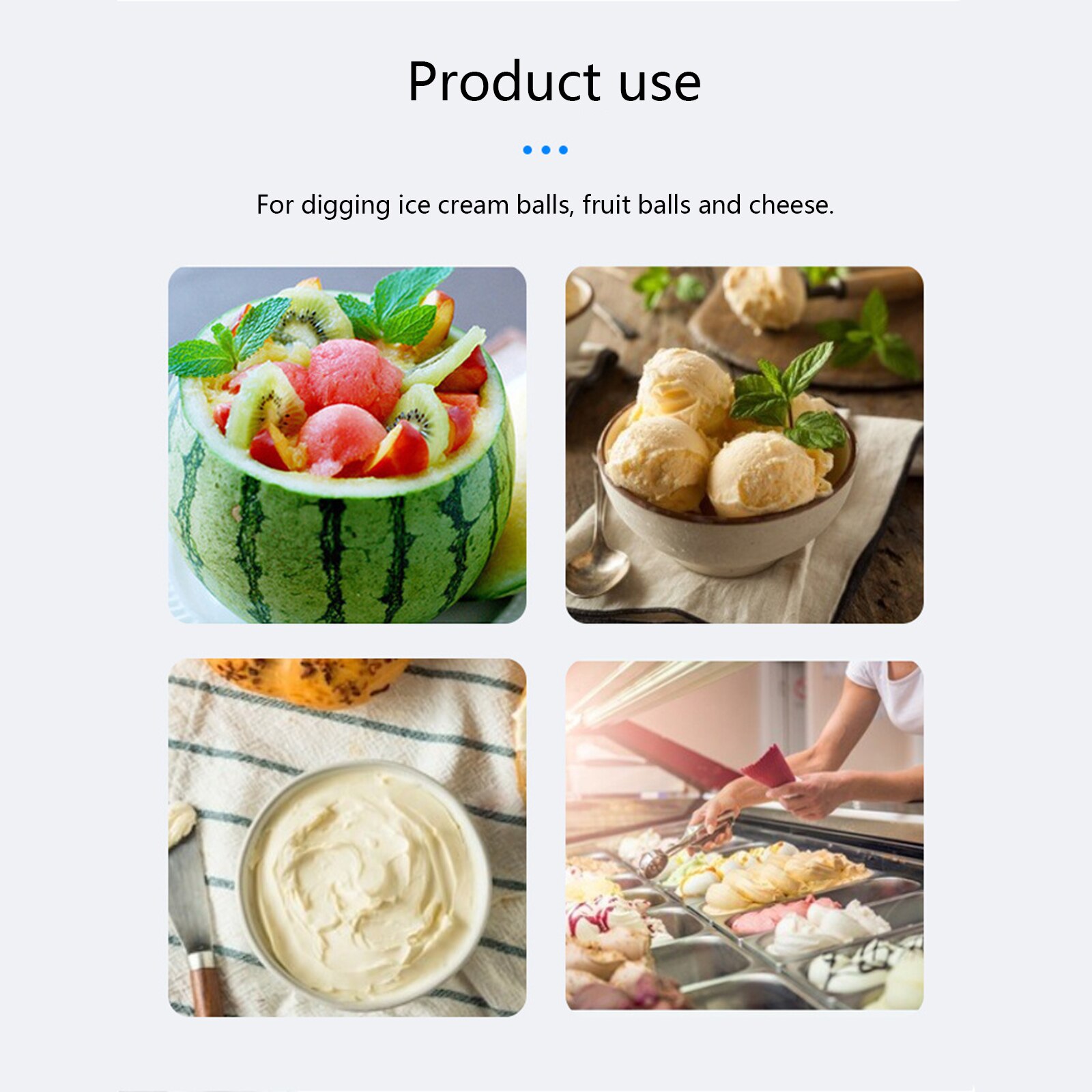 Cookie Spoon Ice Cream Scoop Stainless Steel Dough Baking Sorbet DIY Maker With Trigger Convenience Tool