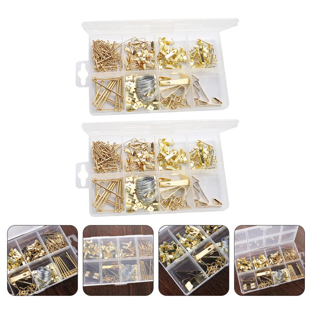 200pcs Heavy Duty Picture Hooks Photo Hangers Support Hanging Kit