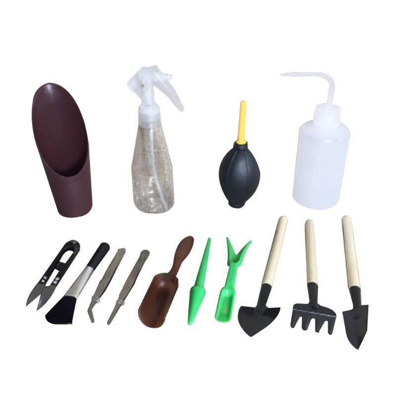 12 Pièces Miniature Outils Jardin Boîte à Outils Bois - Accessoires Maison De Poupée