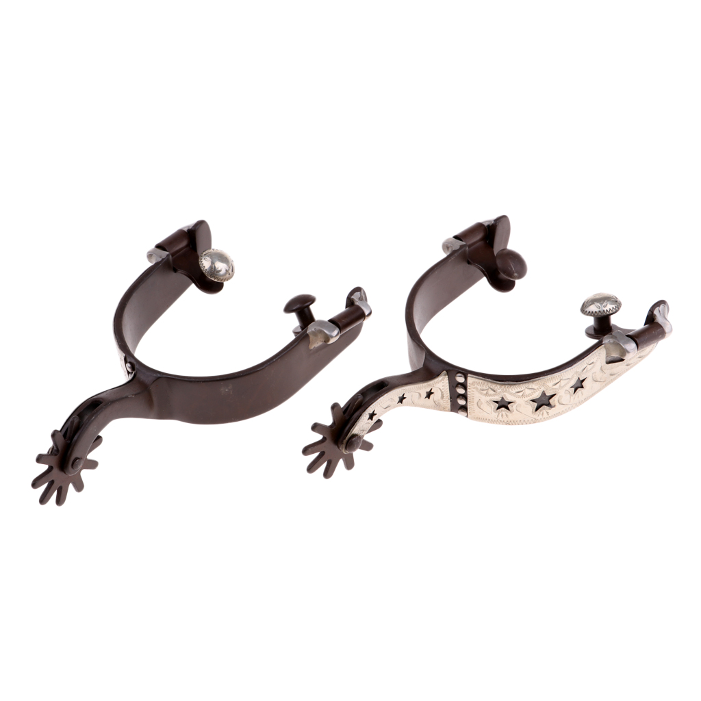 Equestrian Cowboy Roping Spurs, Metal Bumper Spurs for Men Women Riding Boots