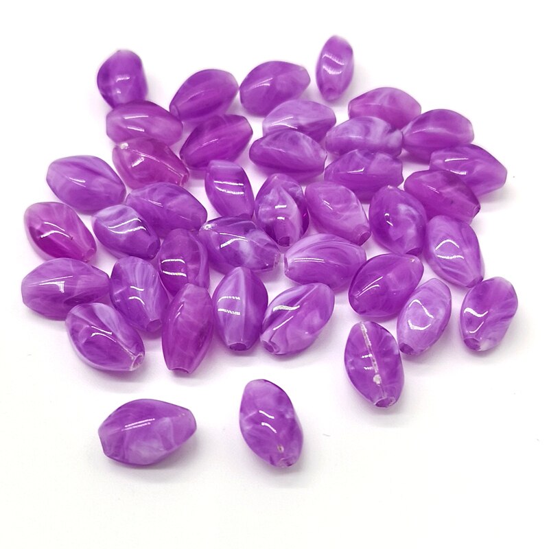 30pcs Ovale Vorm Kralen Imitatie Stenen Kralen voor Sieraden Maken Armband Hanger DIY: Purple