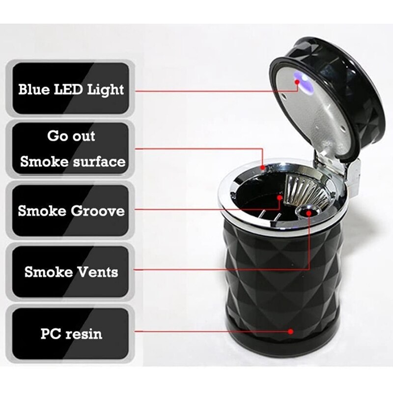 Automotive Ashtrays Car Ashtray Portable Auto Vehi... Grandado