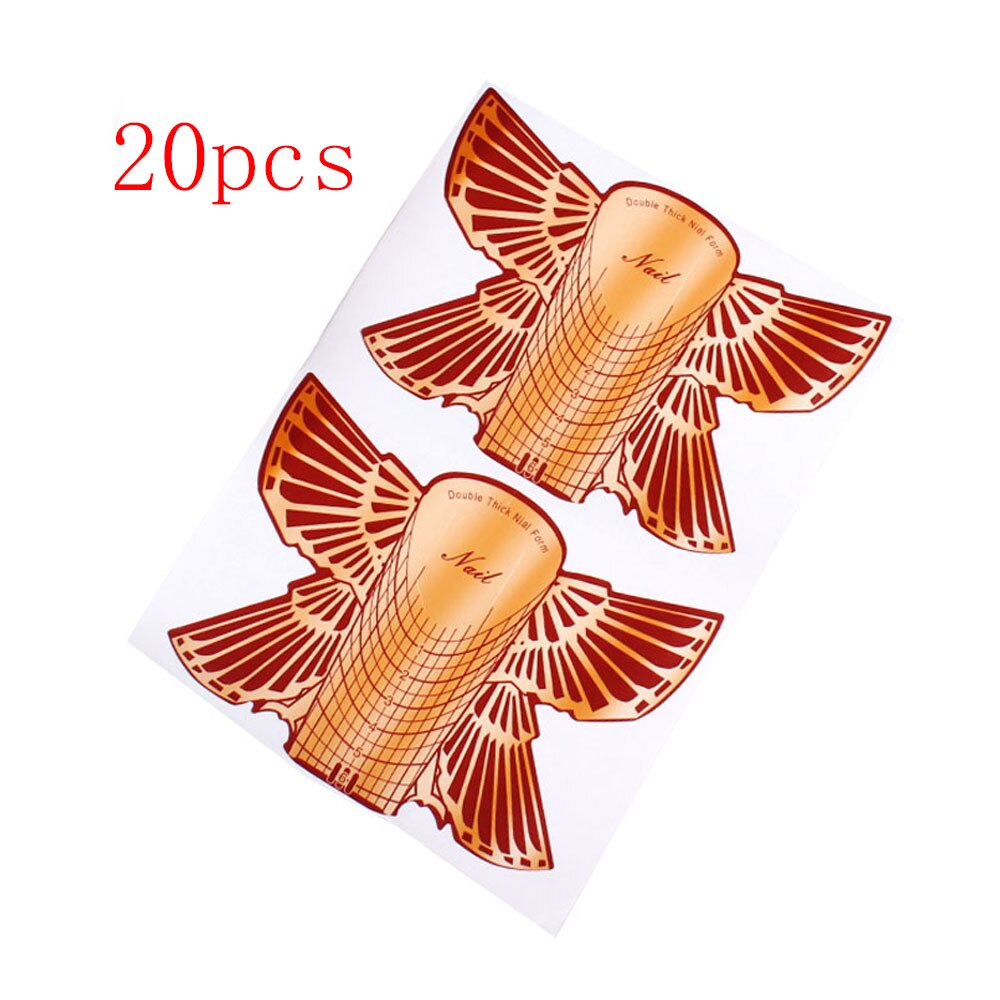 20/50/100Pcs Orange Butterfly Nail Form for Extension Gel Tips Builder Form Guide For Nail Extension Nail Art Tool: 20pcs