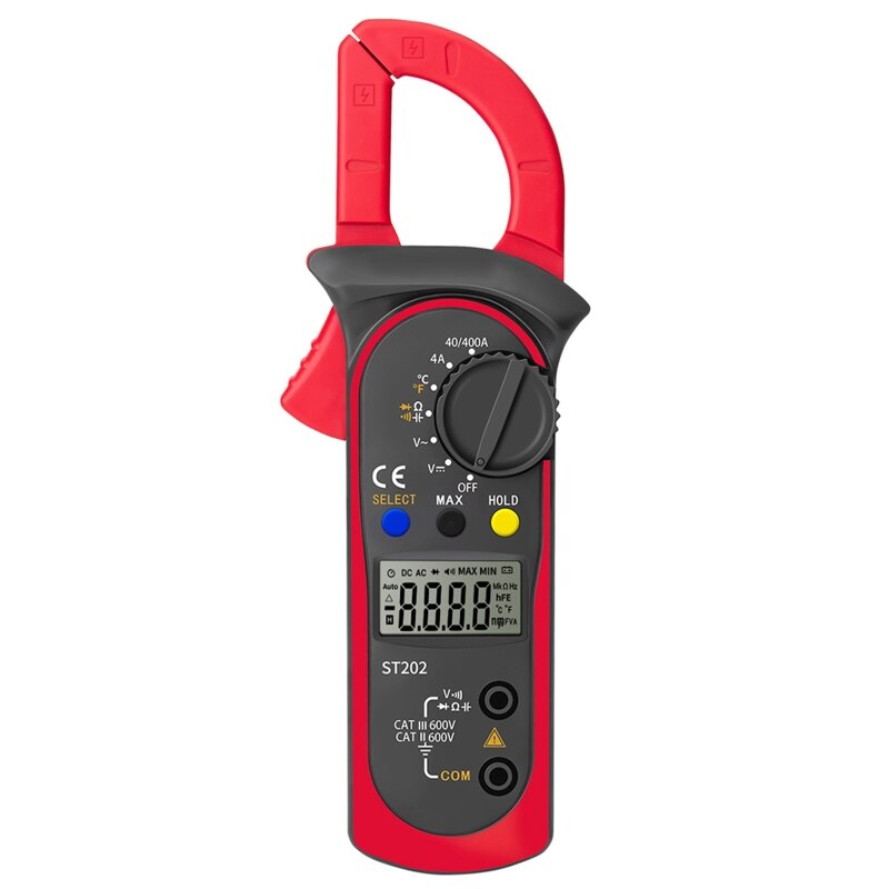 ST202 Digital Clamp Multimeter Resistance Ohm Transistor Testers AC/DC Current Voltmeter Lcr Clamp Meter with Temperature