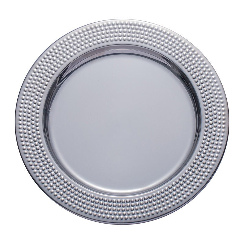 BENBU Stainless Steel Plating Dinner Plates Thanksgiving Christmas Restaurant Party Dinnerware Tableware Dishes Fruit Tray 11.8"