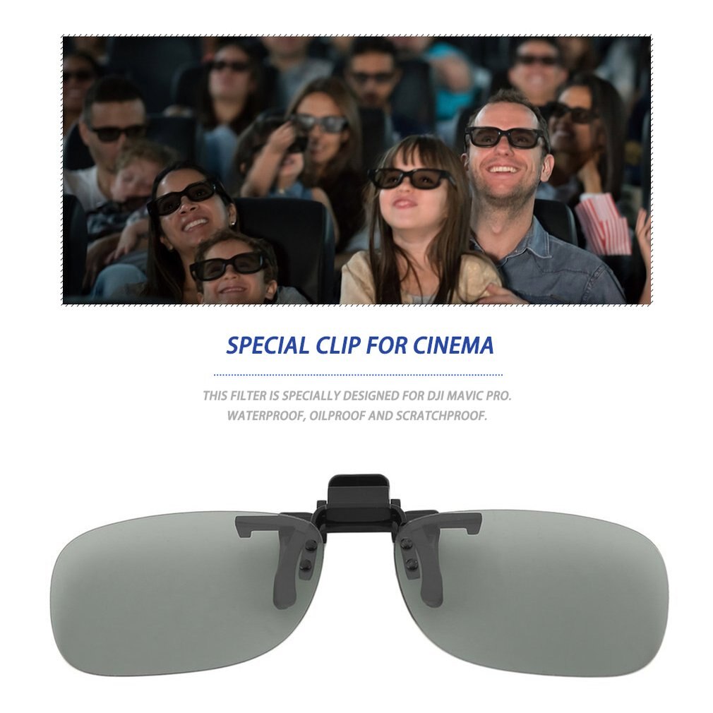 1 pièces pince sur Type passif circulaire polarisé 3D lunettes pince pour 3D TV film cinéma 3D léger lunettes seulement