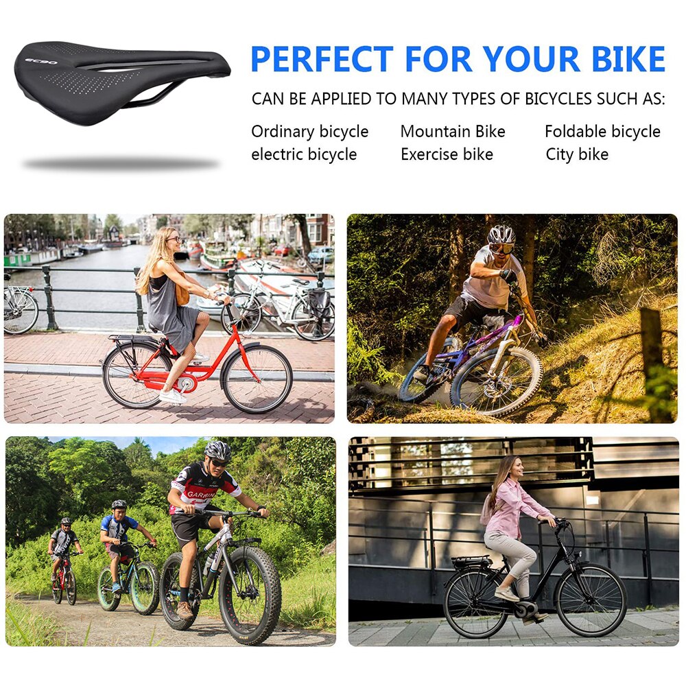 Bicycle Seat Saddle MTB Road Bike Seat Mountain Bike Training Racing Saddle Breathable Soft Comfortable Seat Cushion for Cycling