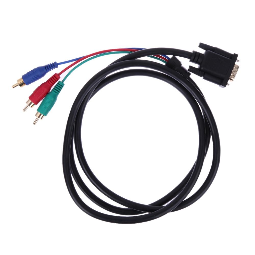 1.5M 5Ft Vga Naar Tv 3 Rca Component Av Premium Versie Audio Kabel Adapter Kabel Koper Voor Pc Laptop tv Rgb Display Systeem