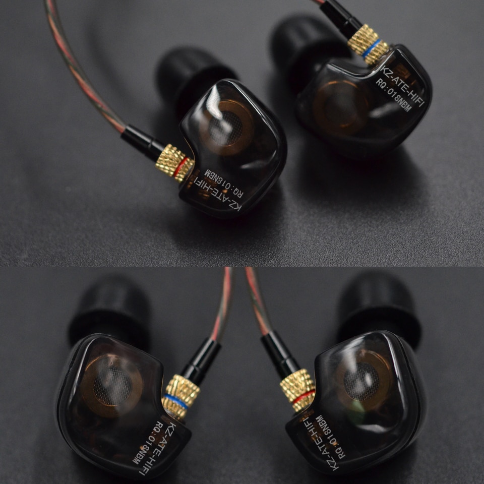Original KZ ATE 3.5mm In Ear Earphones HIFI Metal Stereo Earphones Super Bass Noise Isolating Sport Earbuds With Mic
