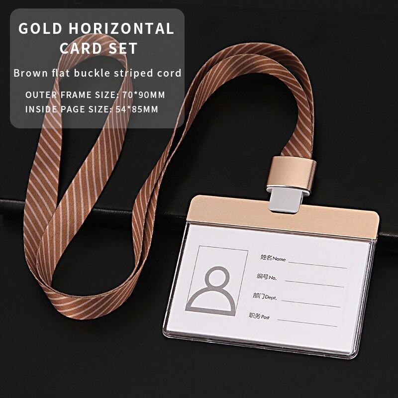 Anti-magnetisk kort kontor skole sygeplejerske adgangskort lanyard nøglering id kort holder aluminium legering akryl materiale: 2