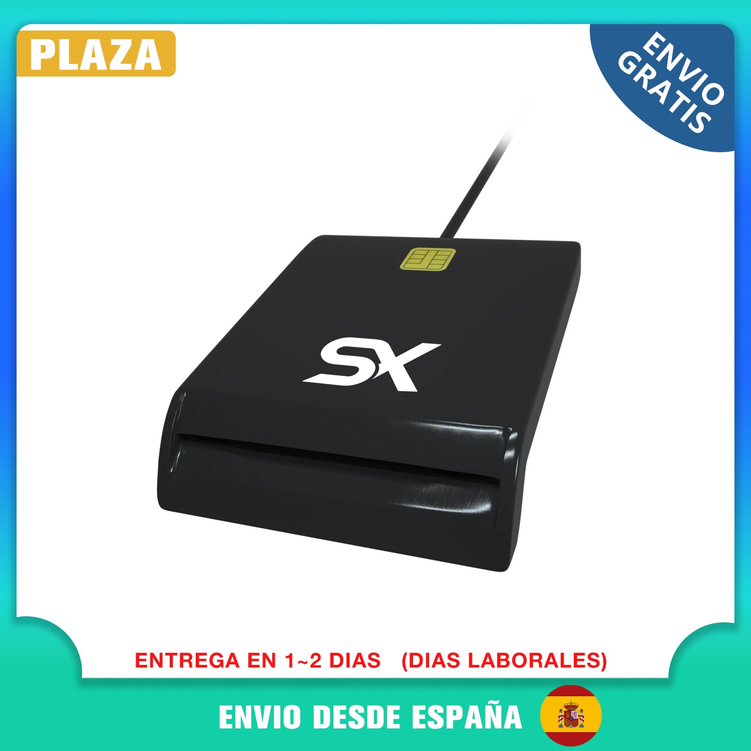 DNI Electrónico Negro - Lector de DNI Electrónico Inteligente, DNI 3.0, Plug &amp; Play, lector de dni electrónico para pc, lector de dni electrónico compatible con mac