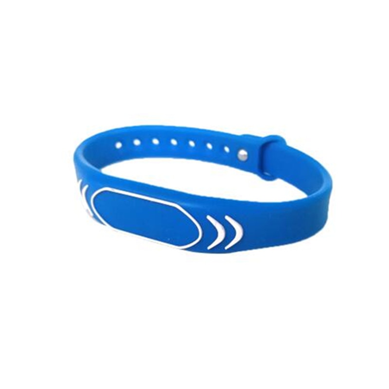 Tarjeta RFID de 125KHz EM4100, negra, lectura única, pulsera, llavero, tarjeta de Control de acceso a prueba de agua, pulsera, etiqueta legible, 1 ud.: 1pcs blue