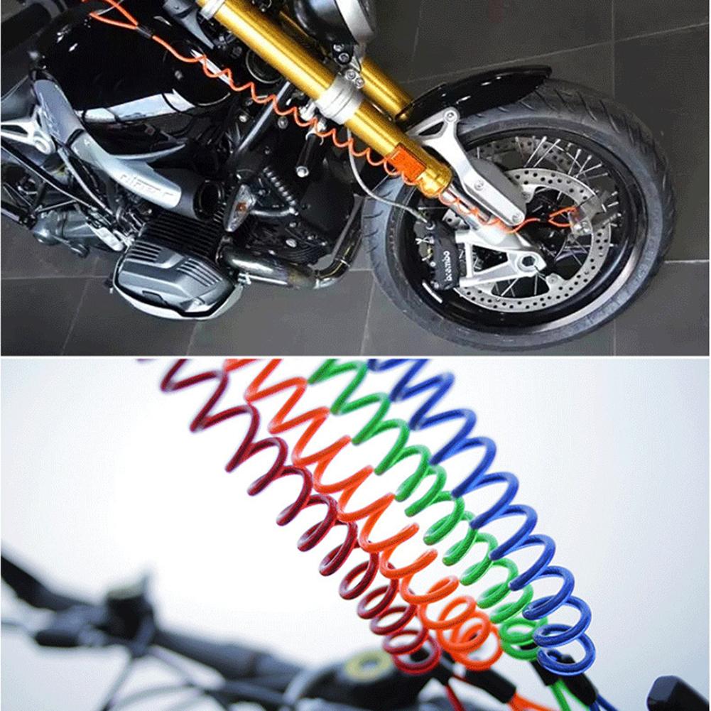 120cm Motorcycle Bike Alarm Disc Lock Herinnering Antidiefstal Beveiliging Spring Kabel Motorbike Disc Lock Herinnering Kabel Ge