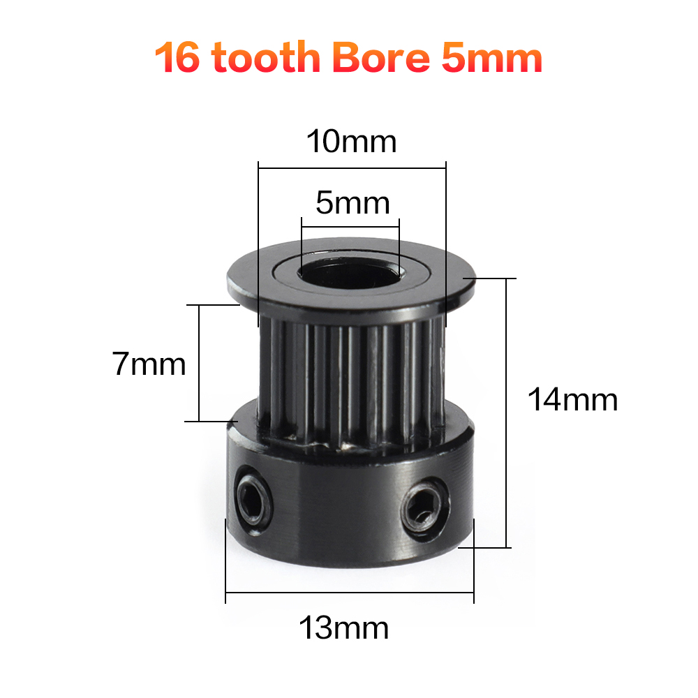 3 dsway 2gt timing trinse 16 tenner 20 tenner  gt2 trinse kjedelig 5 8mm rembredde 6mm synkronhjul aluminium gir 3d skriverdeler: 1pc / 16 tanns kjedelig 5mm