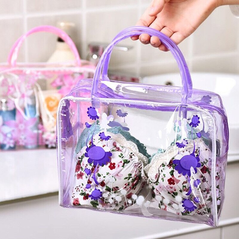 Bolsas organizadoras de plástico transparente para cosméticos, neceser de viaje informal para maquillaje, impermeable, artículos de aseo personal, almacenamiento de baño