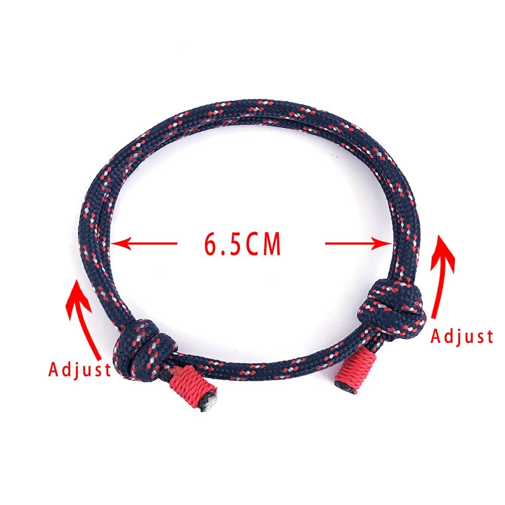 Pulsera ajustable de paracaídas de supervivencia para hombre y mujer, cuerda trenzada de emergencia para deportes al aire libre, de joyería, 1 Uds., 550