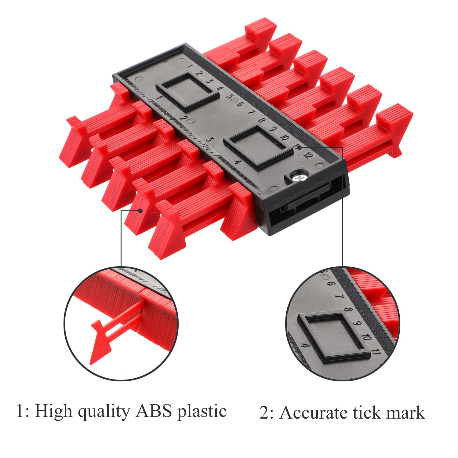 5inch Multi-functional Contour Gauge Tiling Laminate Tiles Edge Shaping Wood Measure Ruler ABS Contour Gauge Duplicator