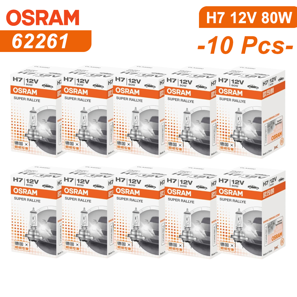 OSRAM H7 bombillas halógenas 80W 62261 lámparas de coche Bombilla PX26d Base Kit de conversión de luz antiniebla de haz bajo 3200K amarillo Original
