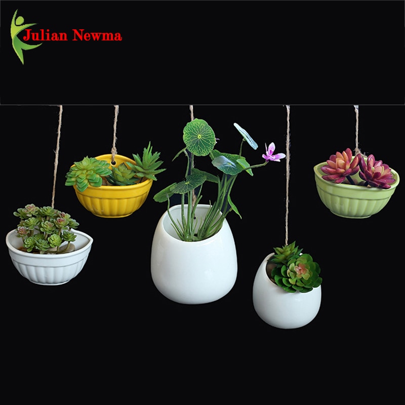 Hengende keramiske sukkulenter planter blomsterpotte mini potter for planter grønne plante plantekasser holder moderne hjemmekontor veggdekorasjon