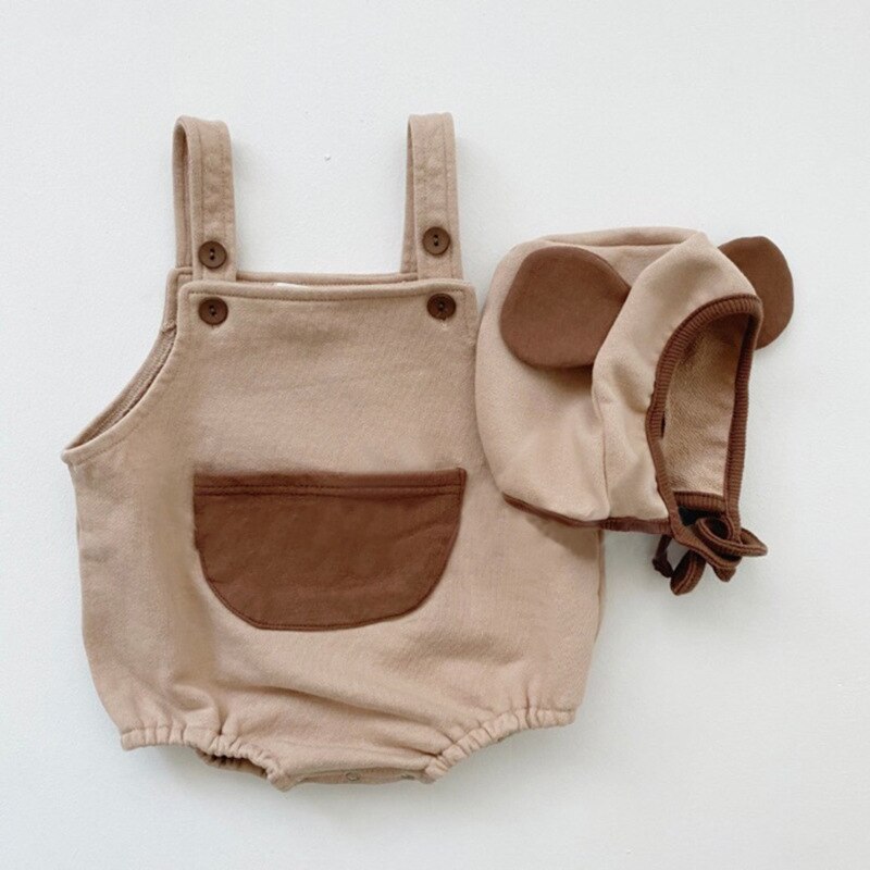 Vêtements de printemps pour bébés, jolies combinaisons à bretelles d'animaux, tenues pour petites filles, à la , oreilles de lapin, barboteuse pour garçons, ensemble pour -né