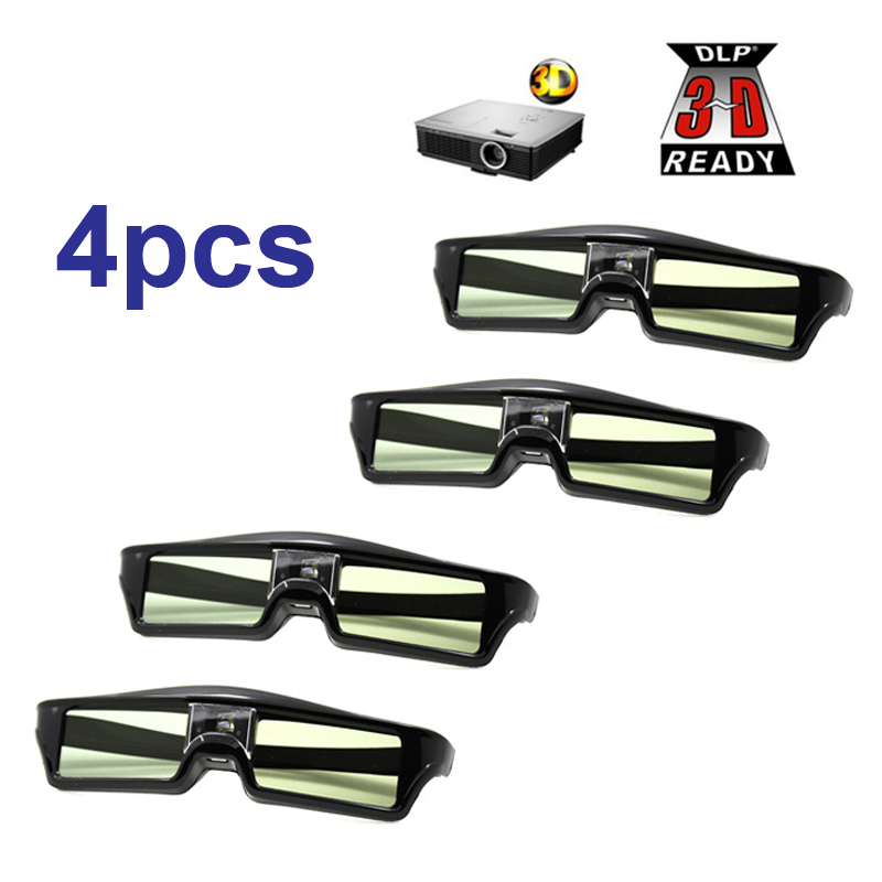 4 Stks/partijen 3D Bril Actieve Sluiter Oplaadbare Voor Benq W1070 Optoma GT750e Dlp 3D Emitter Projector Bril