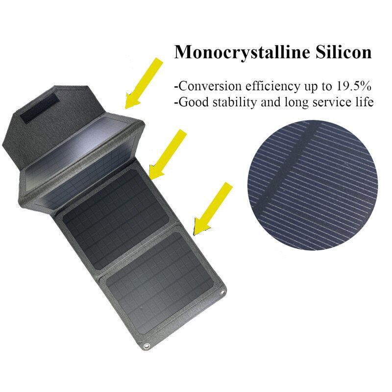 80W Foldable Solar Panel 5V 12V Dual USB Portable Folding Pack Solar Charger Sun Power Battery Cells For Moblie Phone Camping