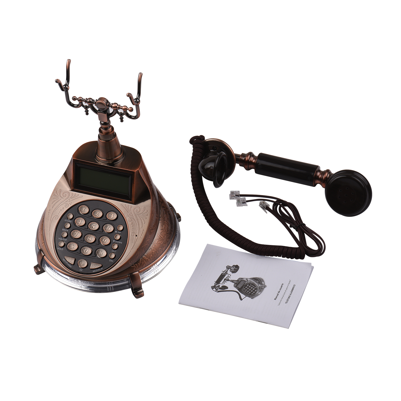 Corded Phone Vintage Retro Style Telephone Desk Landline Phone Support Hands-Free/Redial/Flash/Speed Dial/Ring Volume Control: Only for UK